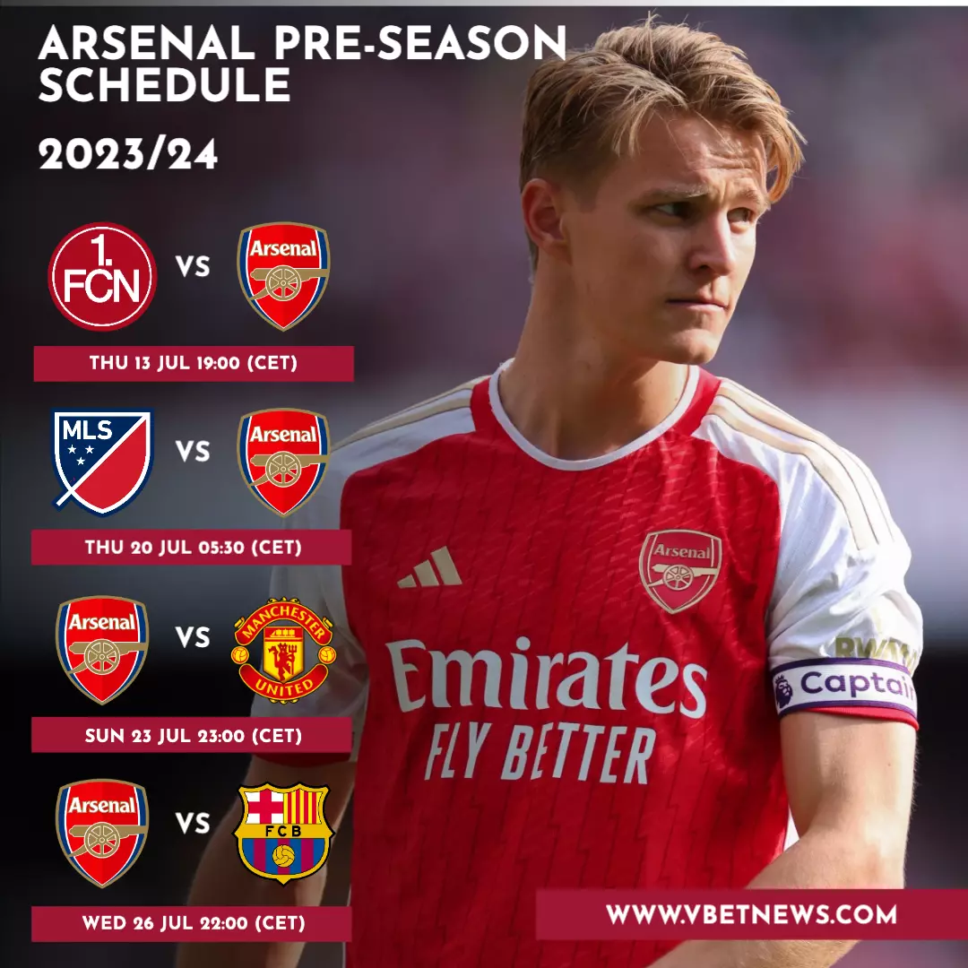 Arsenal pre-season tour 2023: Get schedule, fixtures and venues